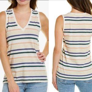 MADEWELL Colorful Striped V-Neck Tank S
